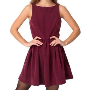 American Apparel Burgundy Lola Dress Sleeveless Fit & Flare Size S